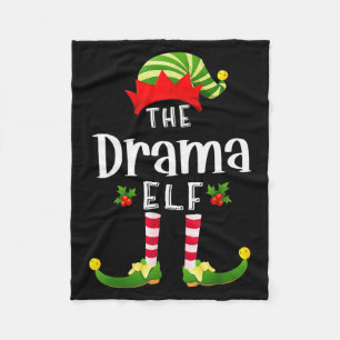 Drama Christmas Elf Matching Pajama X-mas Party  Fleece Blanket