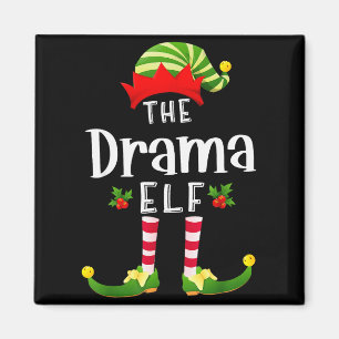 Drama Christmas Elf Matching Pajama X-mas Party Magnet