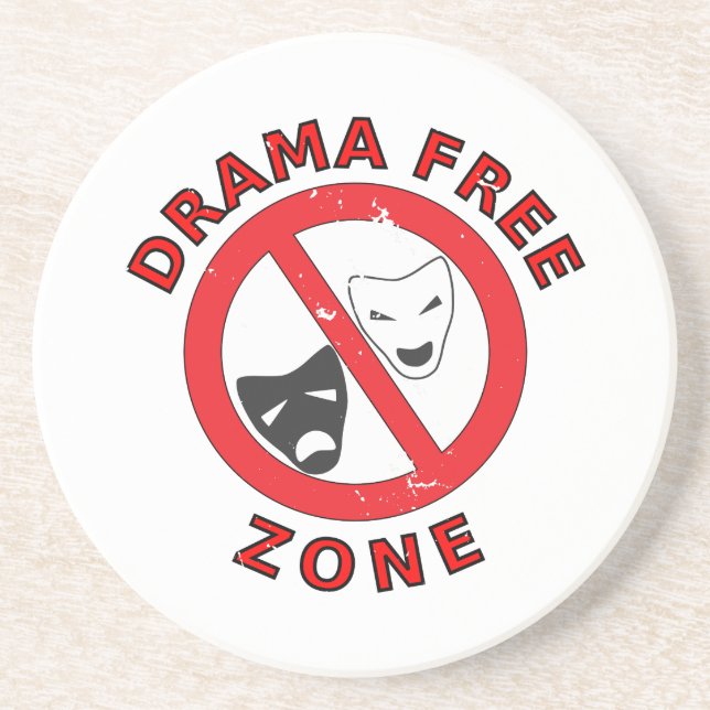 Drama Free Zone Coaster (Front)