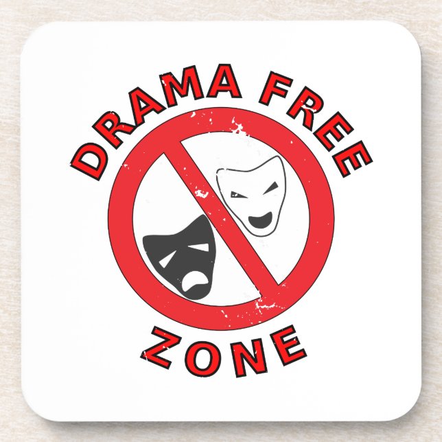 Drama Free Zone Coaster (Front)