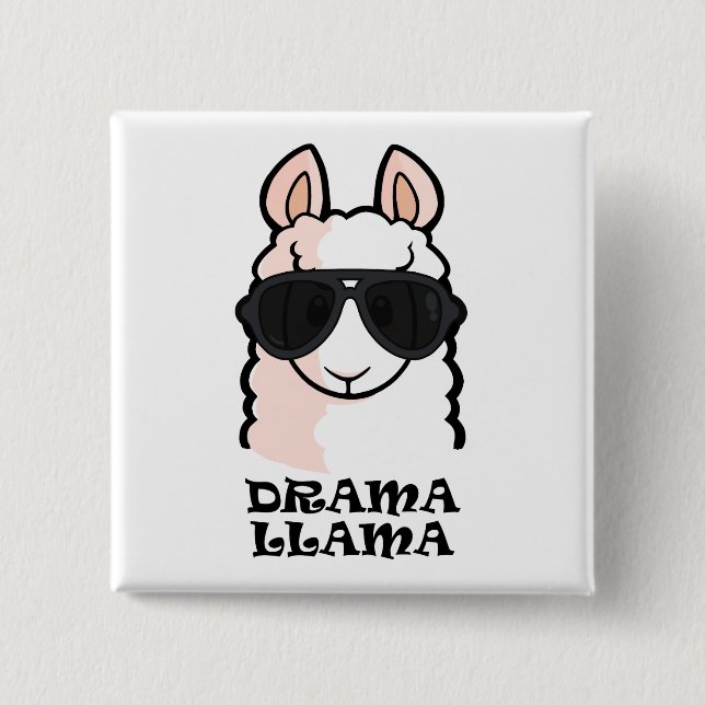 Drama Llama 15 Cm Square Badge (Front)