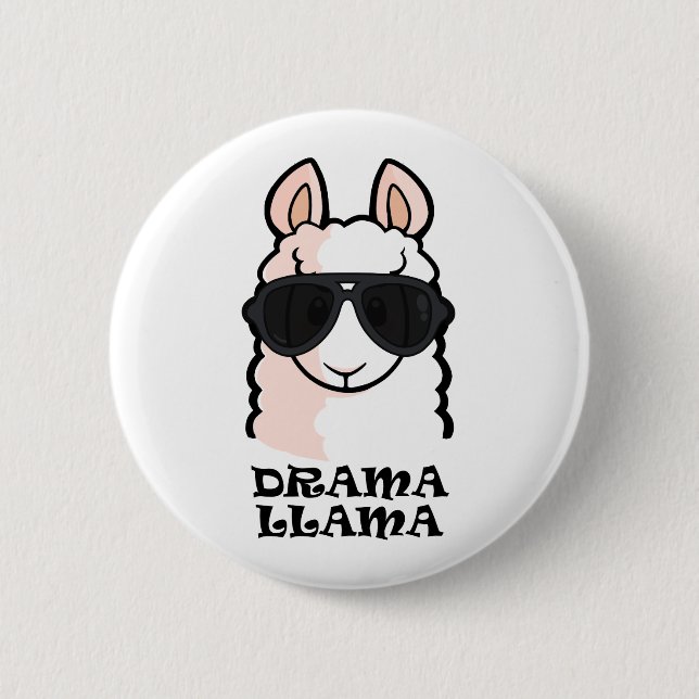Drama Llama 6 Cm Round Badge (Front)
