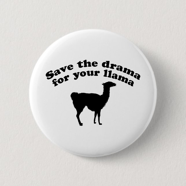 Drama Llama 6 Cm Round Badge (Front)
