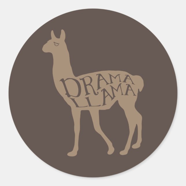 Drama Llama Classic Round Sticker (Front)