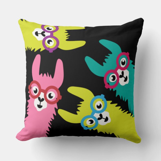 Drama Llama Colorful Camelid Cushion (Front)
