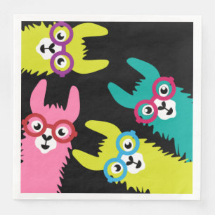 Drama Llama Colourful Camelid Napkin