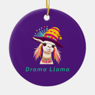 Drama Llama Funny Animal Ceramic Tree Decoration