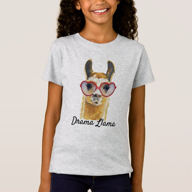Drama Llama Heart Sunglasses Meme T-Shirt (Front)