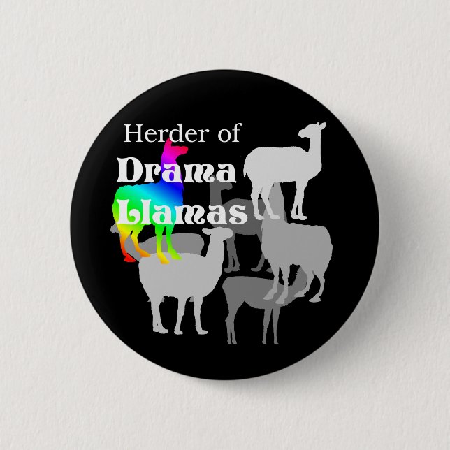 Drama Llama Herder Button (Front)