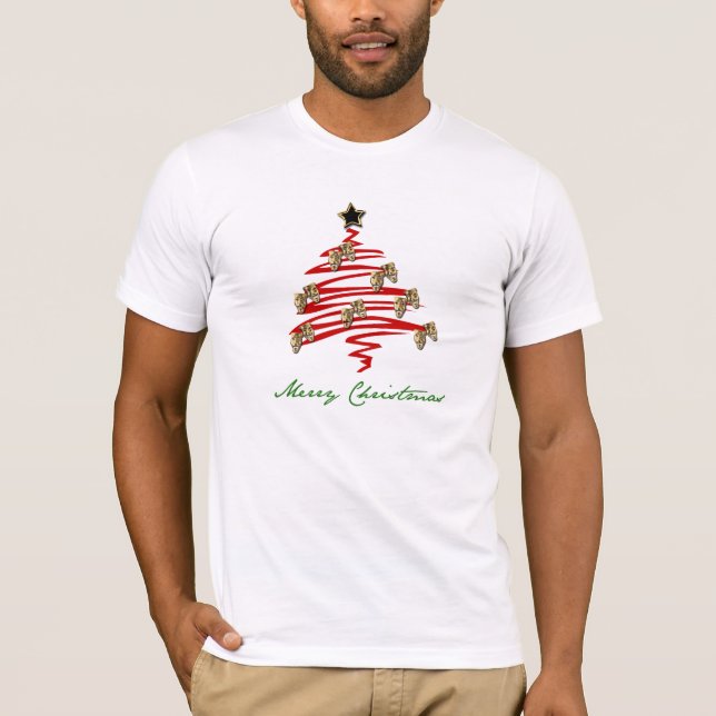 Drama Mask Christmas Tree T-Shirt (Front)