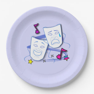 Drama Masks: Comedy and Tragedy Paper Plate