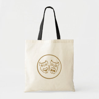 Drama Masks (White & Gold) Tote Bag