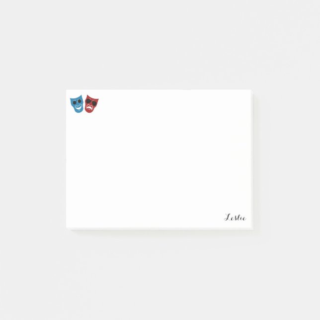 Drama Masks with Sunglasses Post-it Notes (Front)