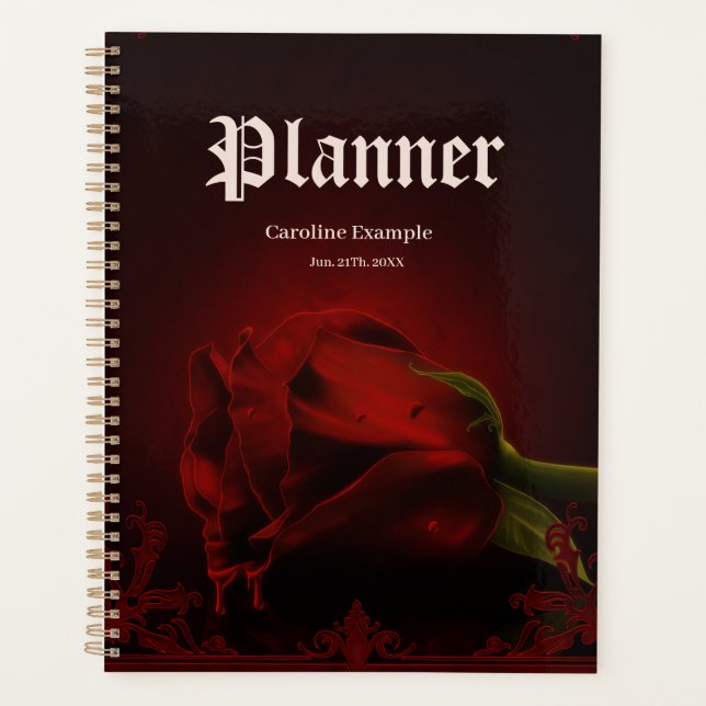 Drama of Love, the gothic Rose of Memory. Planner (Front)