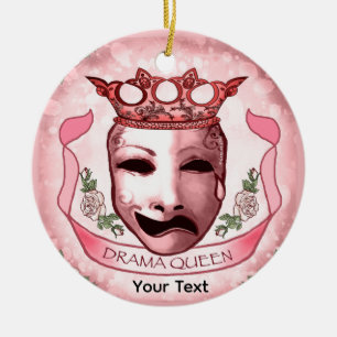 Drama Queen Actor Mask  Ceramic Tree Decoration