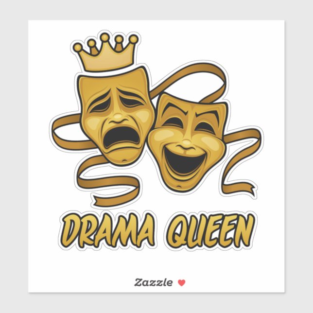 Drama Queen Comedy And Tragedy Gold Theatre Mask (Sheet)