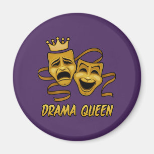 Drama Queen Comedy And Tragedy Gold Theatre Mask Magnet
