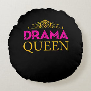 Drama Queen Crown Acting Actress Broadway Actress Round Cushion