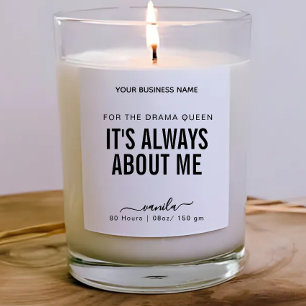 Drama Queen Funny Candle Label 