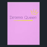 Drama Queen Poster<br><div class="desc">This design is a playful, minimalist graphic featuring a "Drama Queen" theme with a hand-drawn, whimsical aesthetic. The design leans heavily into a "Soft Girl" aesthetic. By using high-contrast colors (yellow against pink) and sketchy line work, it captures a sense of personality and confidence without being overly formal. Perfect gift...</div>
