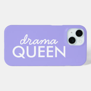 Drama Queen   Trendy Modern Purple Girly Quote Art iPhone 15 Case