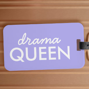 Drama Queen   Trendy Modern Purple Girly Quote Art Luggage Tag