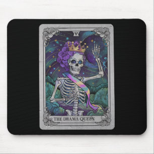 Drama Skeleton Queen Tarot Card Gothic Witchy Hall Mouse Pad