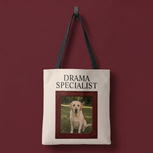Drama Specialist Custom Funny Dog Photo Tote Bag