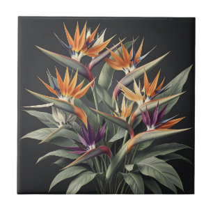 Dramatic Bird of Paradise Tropical Bouquet Tile