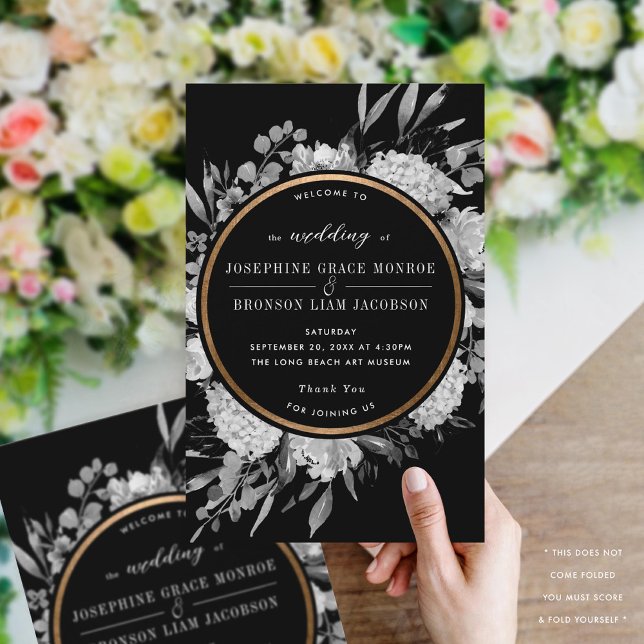 Dramatic Black and White Watercolor Floral Wedding (Creator Uploaded)