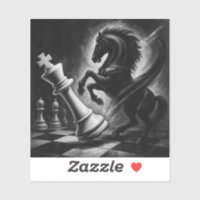 Dramatic Black Horse vs. King – Bold Chess Artwork