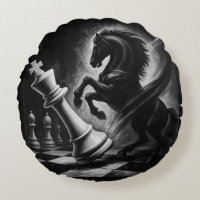 Dramatic Black Horse vs. King – Bold Chess Artwork