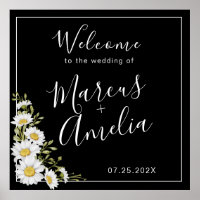 Dramatic Black & White Daisies Wedding 