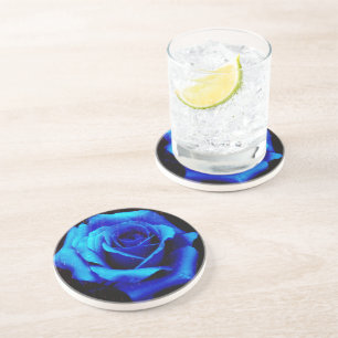 Dramatic Blue Rose Coaster
