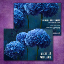 Dramatic Bold Blue Hydrangea Floral Branding
