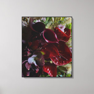 Dramatic Burgundy Floral Canvas Print