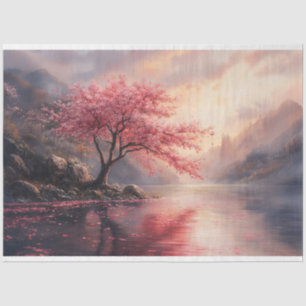 Dramatic Cherry Blossom Tree Art Decoupage Tissue Paper