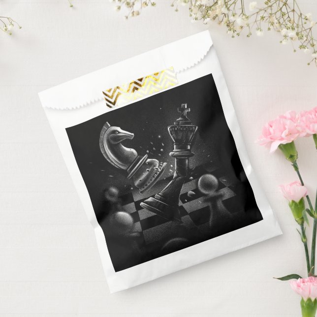 Dramatic Chess Battle – Knight vs. Horse  Favour Bags (Sealed)