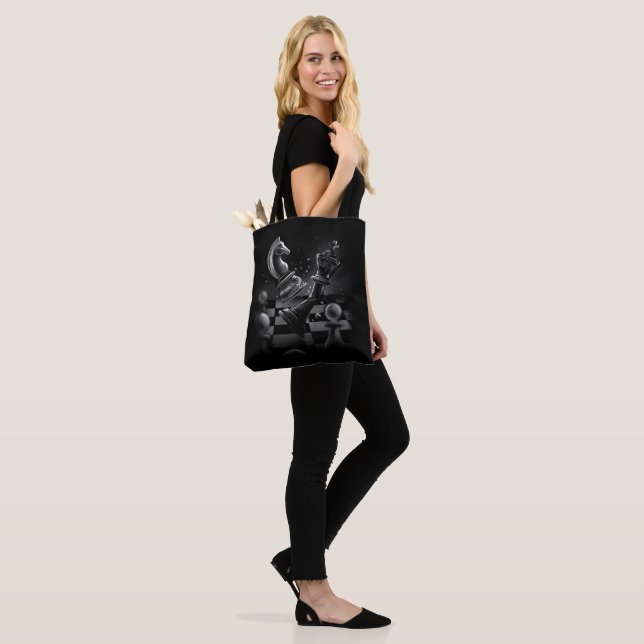 Dramatic Chess Battle – Knight vs. Horse  Tote Bag (On Model)