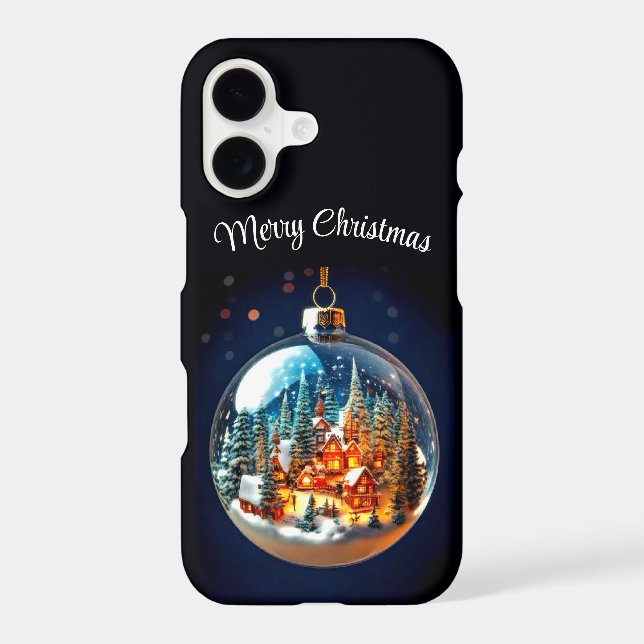 Dramatic Christmas scenery in a transparent bauble (Back)
