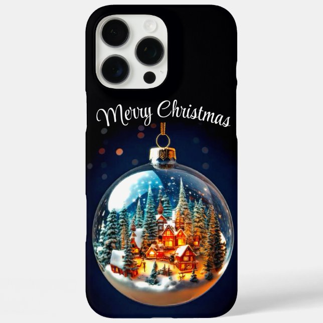 Dramatic Christmas scenery in a transparent bauble Case-Mate iPhone Case (Back)