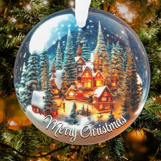 Dramatic Christmas scenery in a transparent bauble Ornament (Creator Uploaded)
