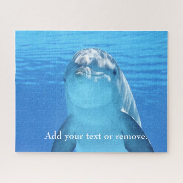 Dramatic close up photograph of a playful dolphin, jigsaw puzzle (Horizontal)