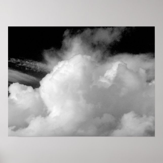 Dramatic Clouds (B&W) Poster (Front)