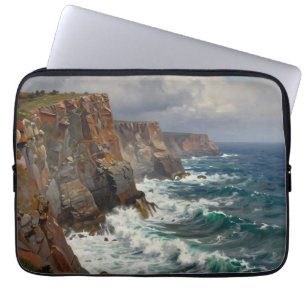 Dramatic Coastal Cliffs Crashing Waves Seascape Laptop Sleeve