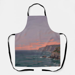 Dramatic Coastal Cliffs Pink Sunset Ocean  Apron