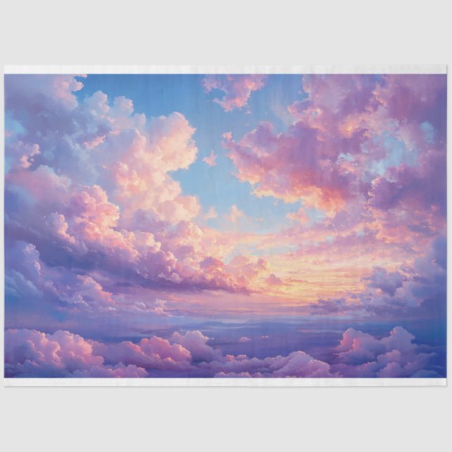 Dramatic Colourful Pastel Clouds Sky Decoupage Tissue Paper (Front)