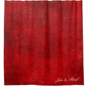 Dramatic Crimson Grunge Shower Curtain 