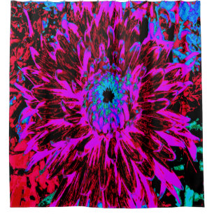 Dramatic Crimson Red, Purple and Black Dahlia Shower Curtain