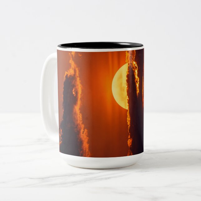 Dramatic Crimson Sunset Fine Art Coffee Mug (Front Left)